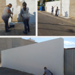 ELS ALUMNES DEL TALENT JOVE FINALITZEN ELS TREBALLS DE PINTURA AL MUR PERIMETRAL DEL DIPÒSIT MUNICIPAL